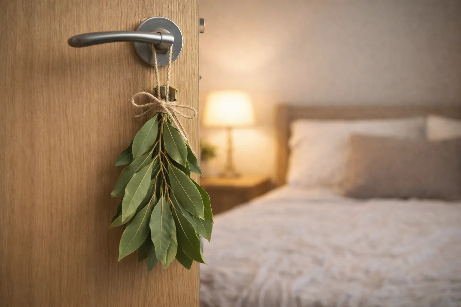 Colgar hojas de laurel en la puerta del dormitorio: por qué se recomienda