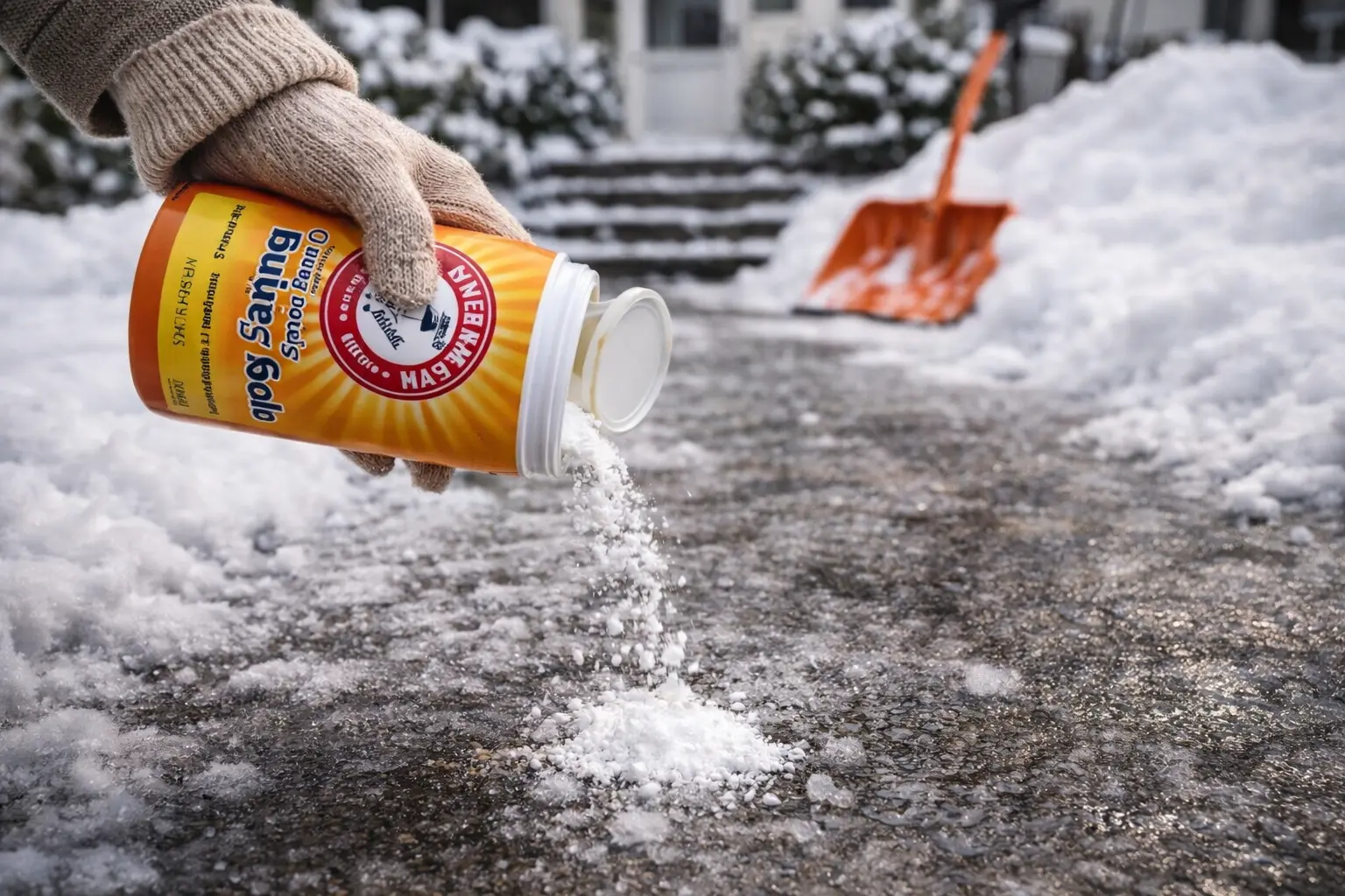Consejo de invierno: en lugar de sal, esparcir este artículo común del hogar en las aceras puede derretir el hielo más rápido y reducir los daños